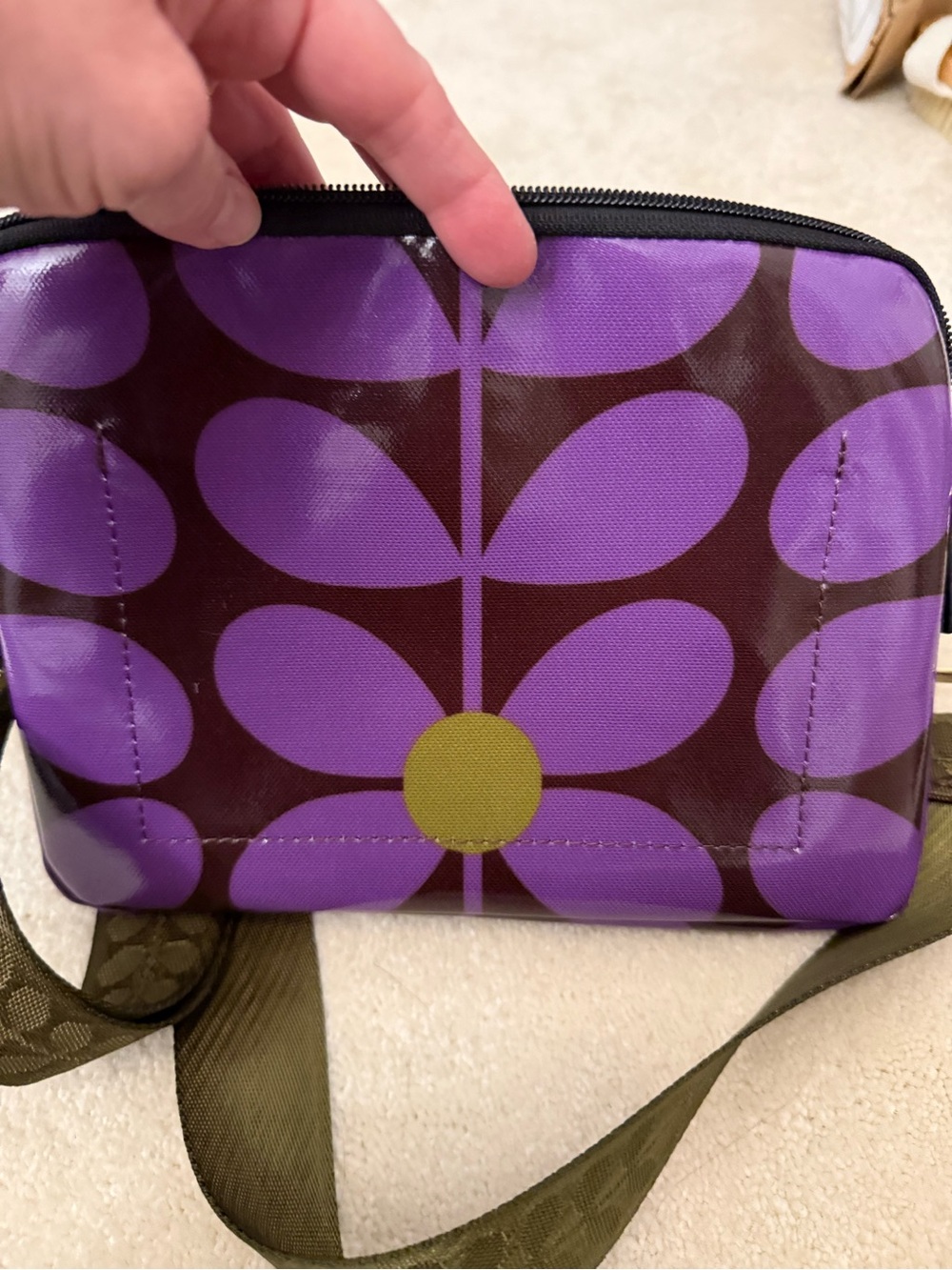 Orla Kiely Purple Floral Pattern Slim Crossbody Bag NEW - Picture 6 of 10